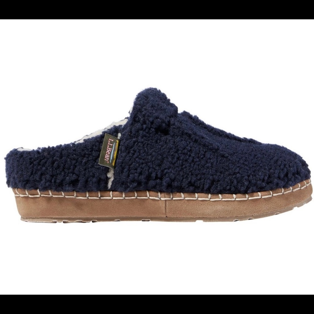 L.L. Bean Women's Cozy Slipper Slides Bright Navy/Dark Plum Size 7 Medium